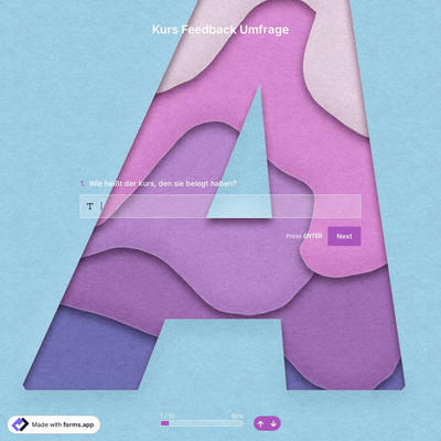 Vorlage für eine Kurs Feedback Umfrage