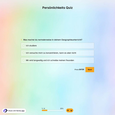 Persönlichkeitsquiz-Vorlage