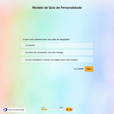 Modelo de Quiz de Personalidade