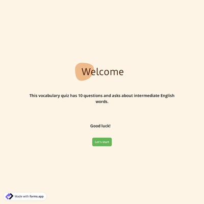 Vocabulary Quiz Template