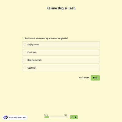 Kelime Testi Şablonu