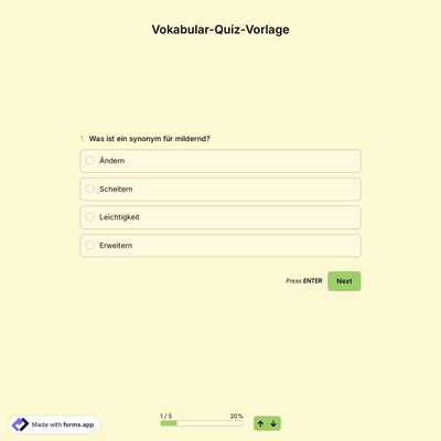 Vokabular-Quiz-Vorlage