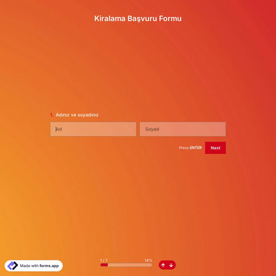 Araç Kiralama Başvuru Formu Şablonu