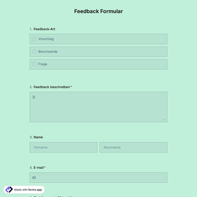 Feedback-Formularvorlage