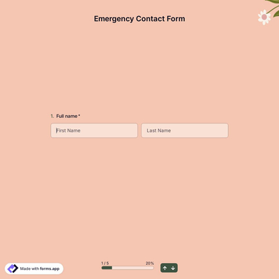 Emergency Contact Form Template