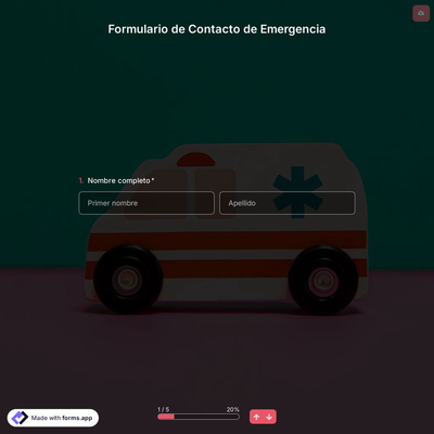 Plantilla de Formulario de Contacto de Emergencia