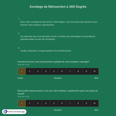 Modèle de Sondage de Rétroaction à 360 Degrés