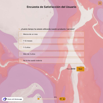 Plantilla de Encuesta de Satisfacción del Usuario