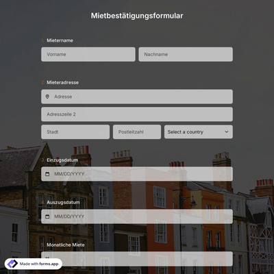 Mietbestätigungsformular