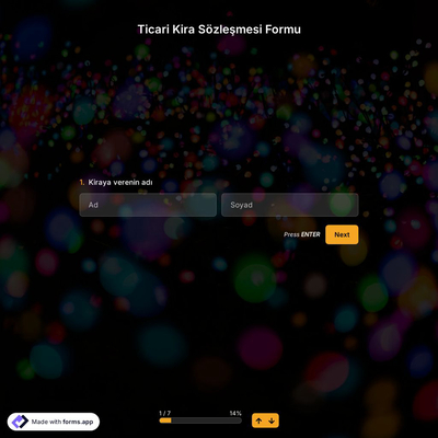Ticari Kira Sözleşmesi Formu Şablonu