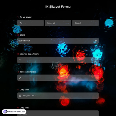 İnsan Kaynakları Şikayet Formu Şablonu