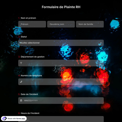 Formulaire de Plainte RH