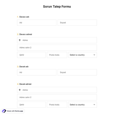Sorun Talep Formu Şablonu