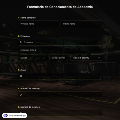 Formulário de Cancelamento de Academia