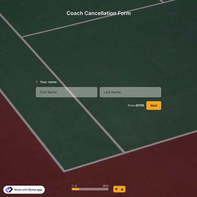 Coach Cancellation Form Template