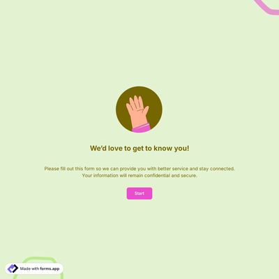 Customer Information Form Template