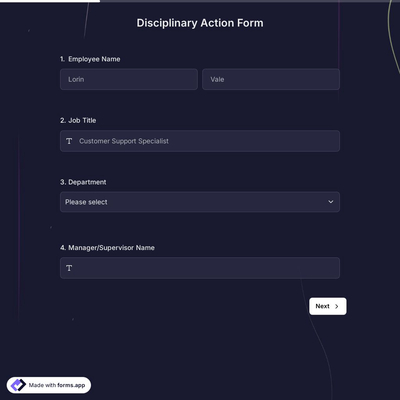 Disciplinary Form Template