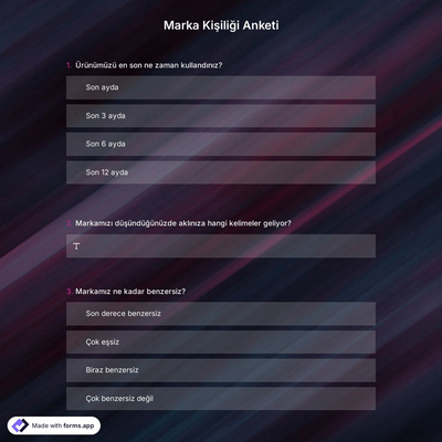 Marka Kişiliği Anket Şablonu