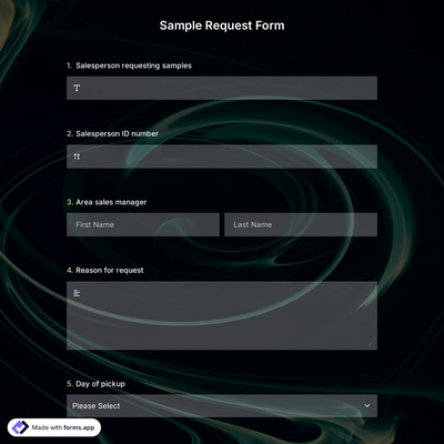 Sample Request Form Template