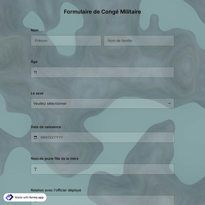 Formulaire de Congé Militaire