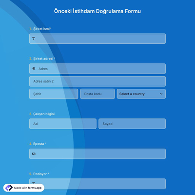Önceki İstihdam Doğrulama Formu Şablonu