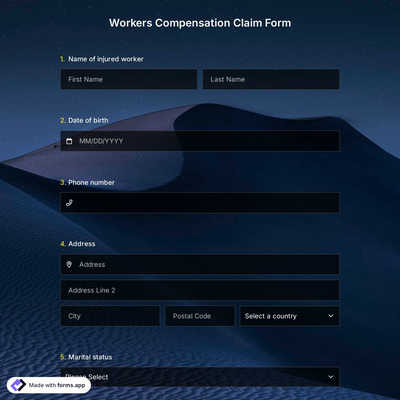 Workers Compensation Claim Form Template