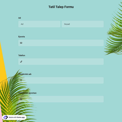 Tatil Talep Formu Şablonu