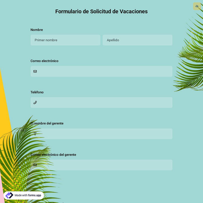Plantilla de Formulario de Solicitud de Vacaciones