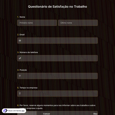 Questionário de Satisfação no Trabalho