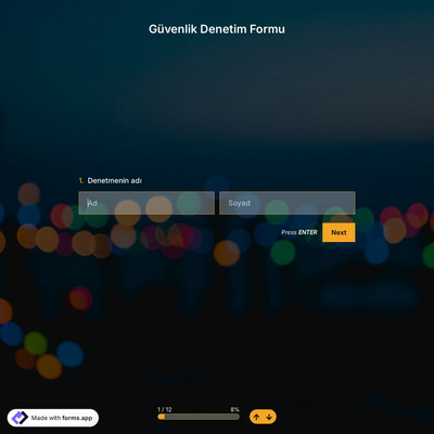Güvenlik Denetim Formu Şablonu