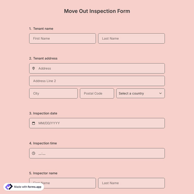 Move Out Inspection Form Template