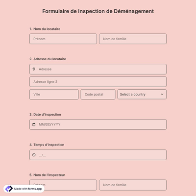 Formulaire de Inspection de Déménagement
