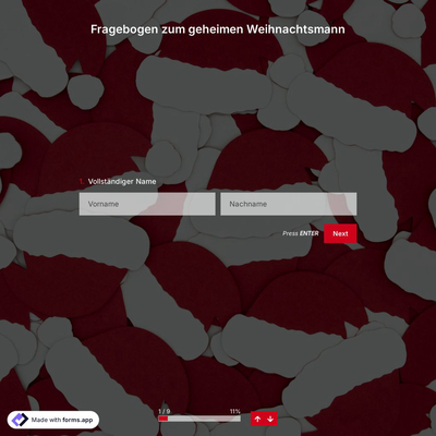 Fragebogen zum geheimen Weihnachtsmann