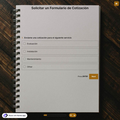 Plantilla de Solicitar un Formulario de Cotización