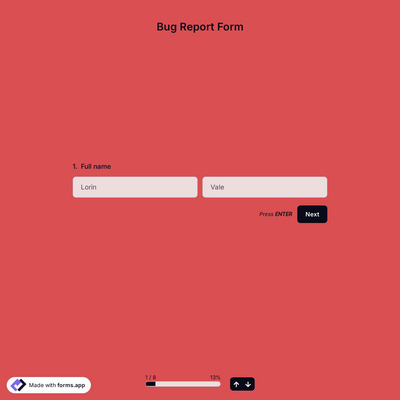 Bug Report Form Template