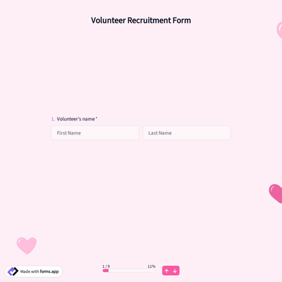 Volunteer Recruitment Form Template