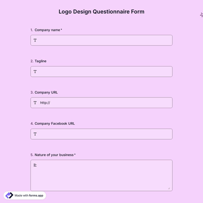 Logo Design Questionnaire Template