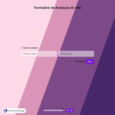 Formulário de Avaliação do Site