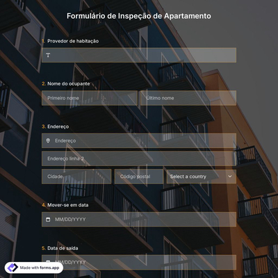 Formulário de Inspeção de Apartamento