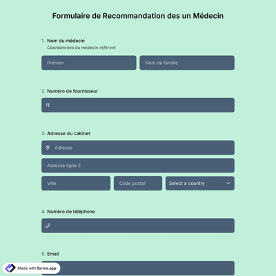 Formulaire de Recommandation des un Médecin