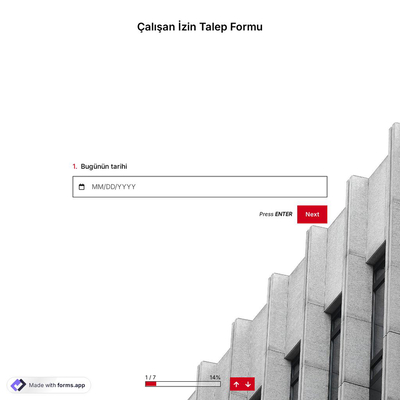 Çalışan İzin Talep Formu Şablonu