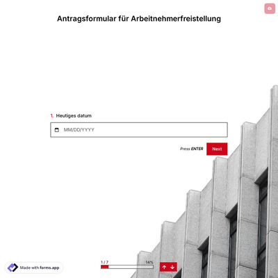 Antragsformular für Arbeitnehmerfreistellung