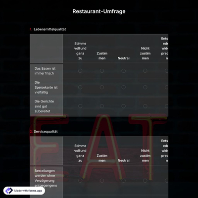 Restaurant-Umfrage