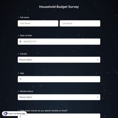 Household Budget Survey Template