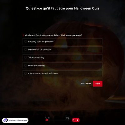 Qu'est-ce qu'il Faut être pour Halloween Quiz