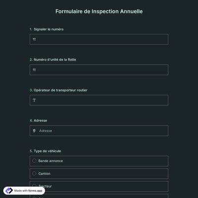 Formulaire de Inspection Annuelle