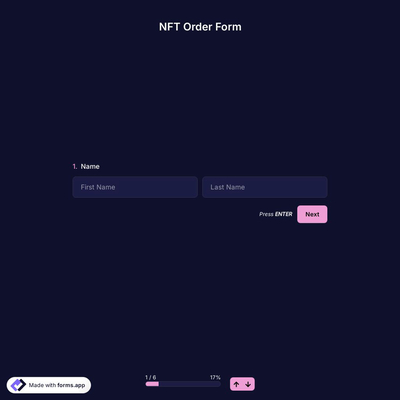 NFT Order Form Template
