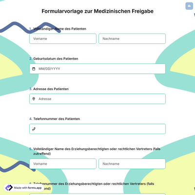 Formularvorlage zur Medizinischen Freigabe