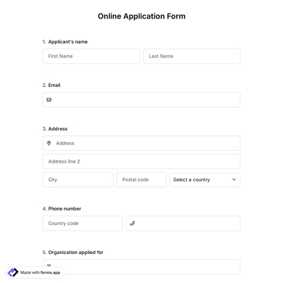 Online Application Form
