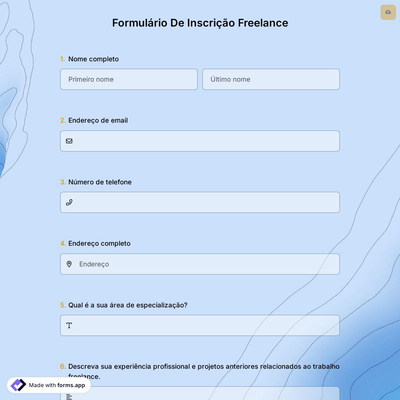 Formulário de Inscrição Freelance